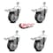 Service Caster 4 Inch Thermoplastic Rubber Swivel 12mm Stem Caster Set Total Lock Brake SCC SCC-TSTTL20S414-TPRB-M1215-4 - alternate 4